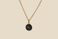 Onyx crystal pendant in 18k gold-plated 925 silver