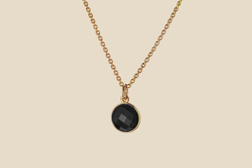 Onyx crystal pendant in 18k gold-plated 925 silver