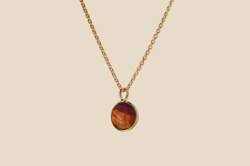 Tiger's Eye crystal pendant in 18k gold-plated 925 silver