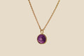 Amethyst crystal pendant in 18k gold-plated 925 silver